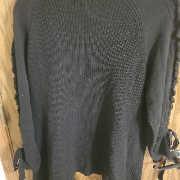 Lane Bryant Black Cardigan with Braided Sleeves - Picture 2 of 4